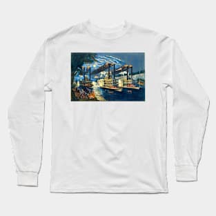 Steamboats Racing on the Mississippi Long Sleeve T-Shirt